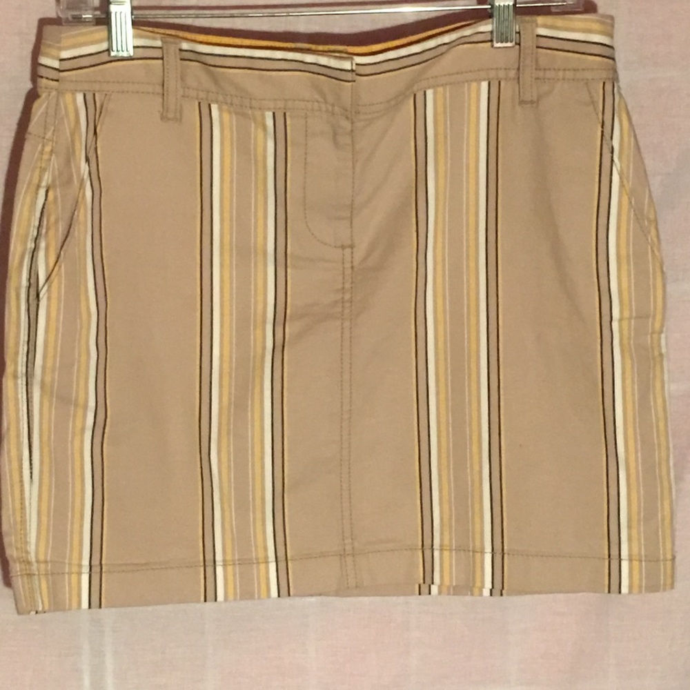 Ann Taylor Loft Womans Size 4 Beige Brown Stripe